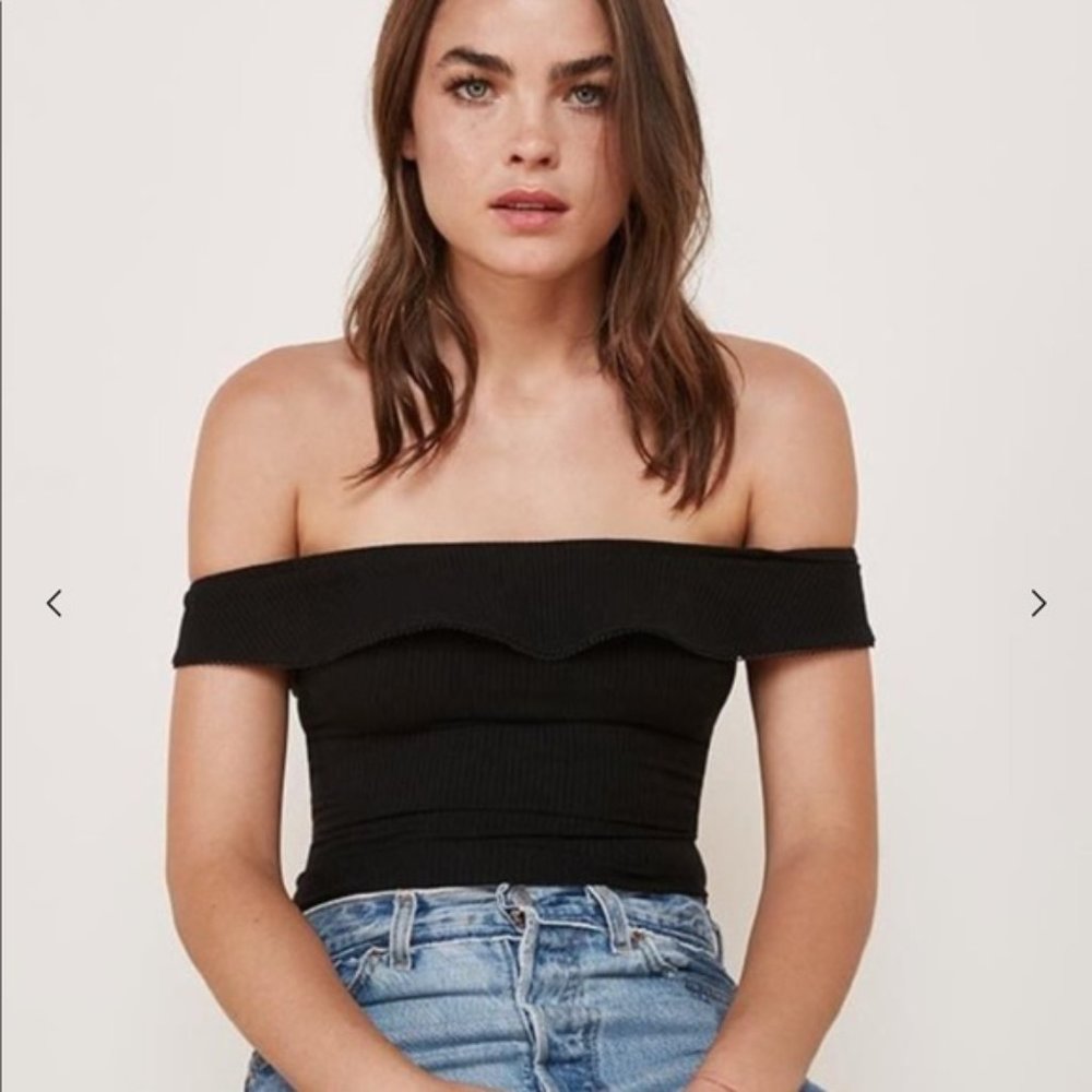 Who What Wear Off the Shoulder Ribbed Bodysuit